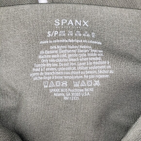 Spanx Look At Me Now Side Zip Leggings Deep Olive Green Slimming Shapewear Small - Picture 6 of 6